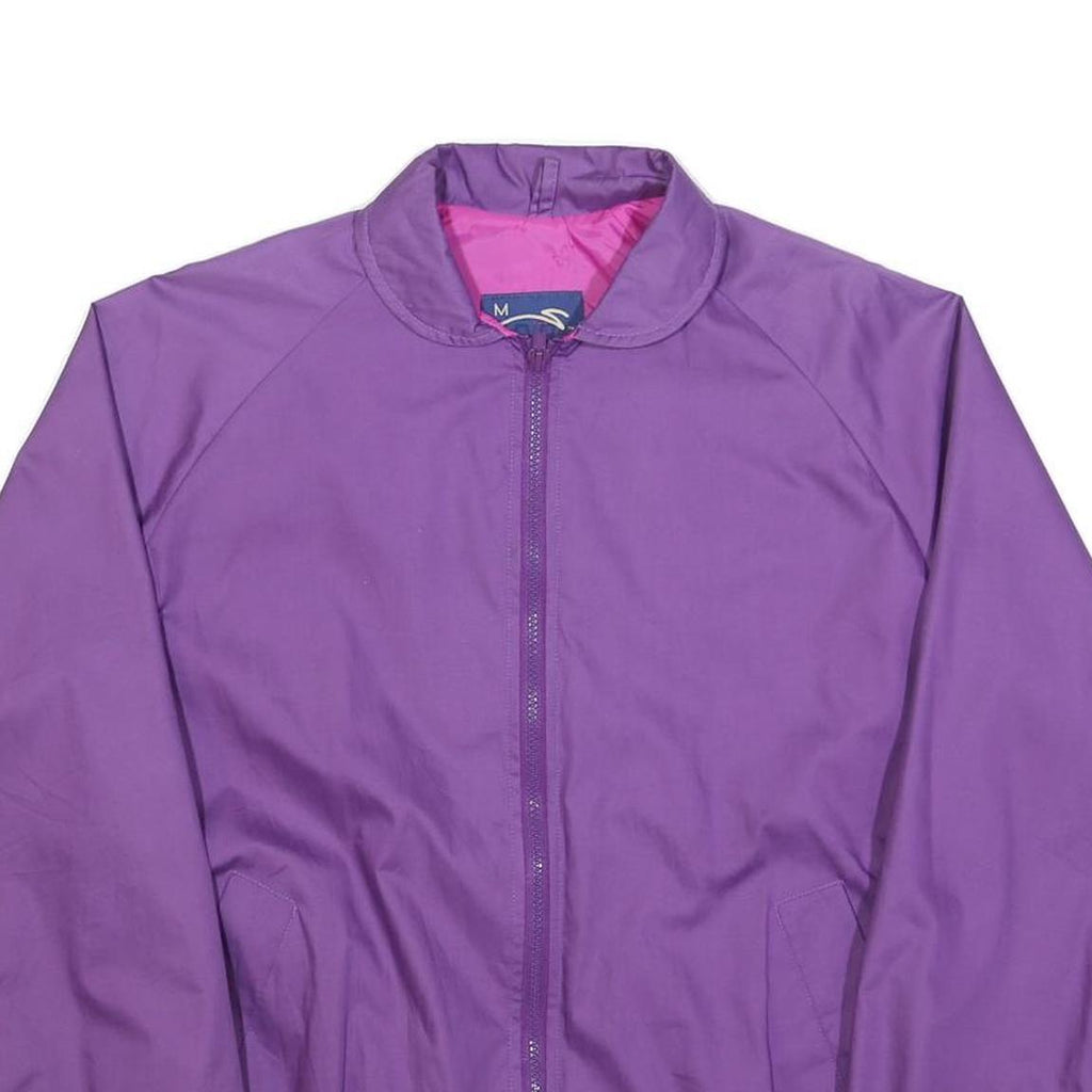 DUCKSTER Womens Purple Jacket M Polyester Blend Plain Zip Casual Lightweight