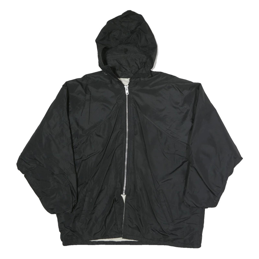 CHAMPION Mens Black Zip Hooded Jacket XL Polyester Plain Rochester Zebras