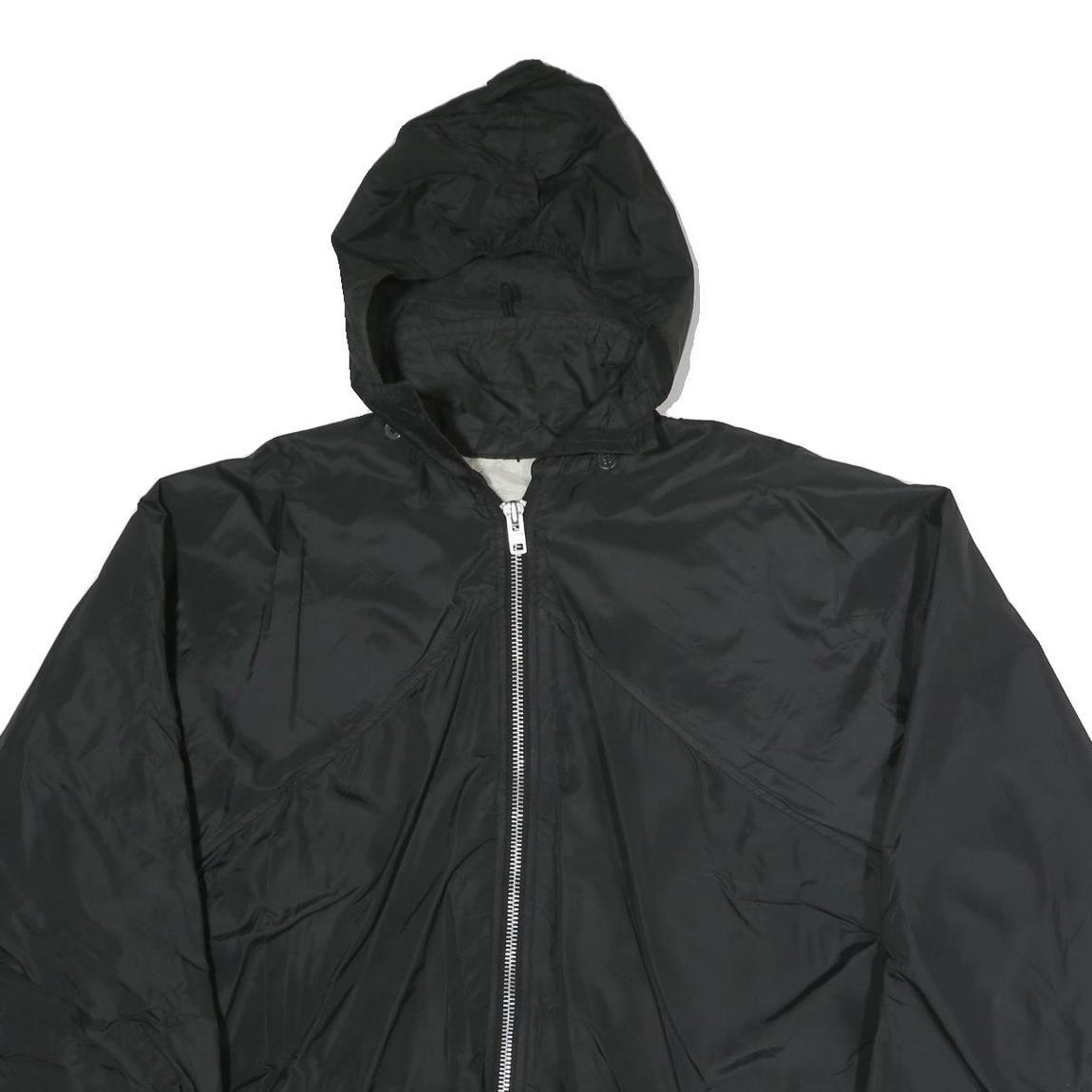 CHAMPION Mens Black Zip Hooded Jacket XL Polyester Plain Rochester Zebras