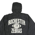CHAMPION Mens Black Zip Hooded Jacket XL Polyester Plain Rochester Zebras
