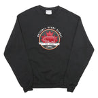 CHAMPION Mens Black National Sport School Crew Neck M Cotton Blend Sweatshirt