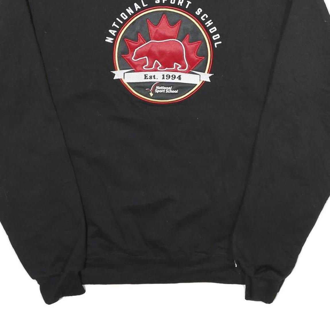 CHAMPION Mens Black National Sport School Crew Neck M Cotton Blend Sweatshirt