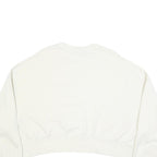 NIKE Womens White Cropped Crew Neck Sweatshirt L Cotton Blend Pullover
