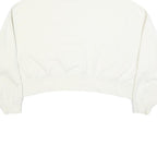 NIKE Womens White Cropped Crew Neck Sweatshirt L Cotton Blend Pullover