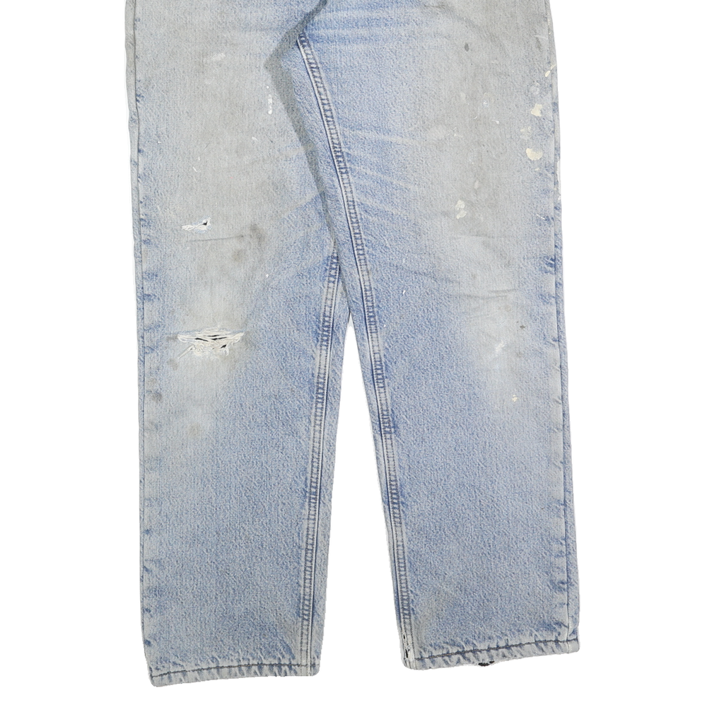 CARHARTT Mens Jeans Blue Relaxed Straight Denim Light W34 L32 Painted