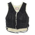 Boys Black Suede Fringe Button Jacket XS Shearling Winter Warm Vest