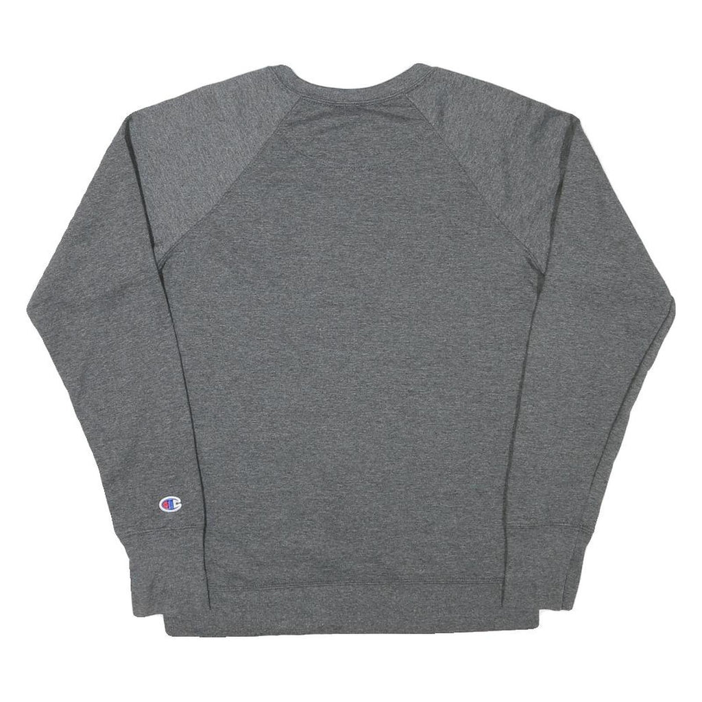 CHAMPION Mens Grey Crew Neck M Pullover Cotton Blend Sweatshirt Classic Logo