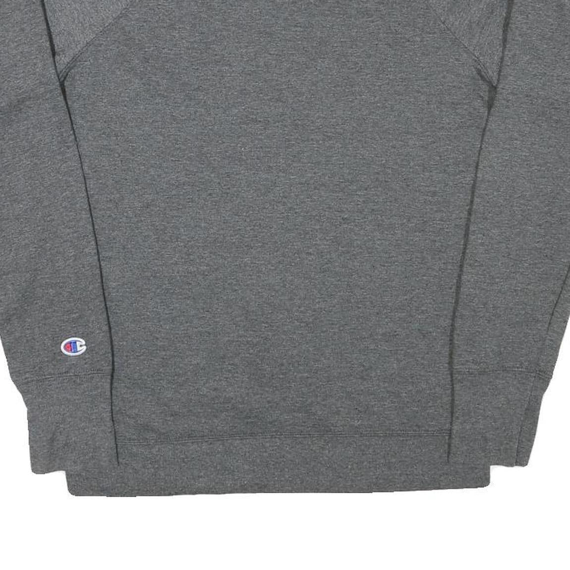 CHAMPION Mens Grey Crew Neck M Pullover Cotton Blend Sweatshirt Classic Logo