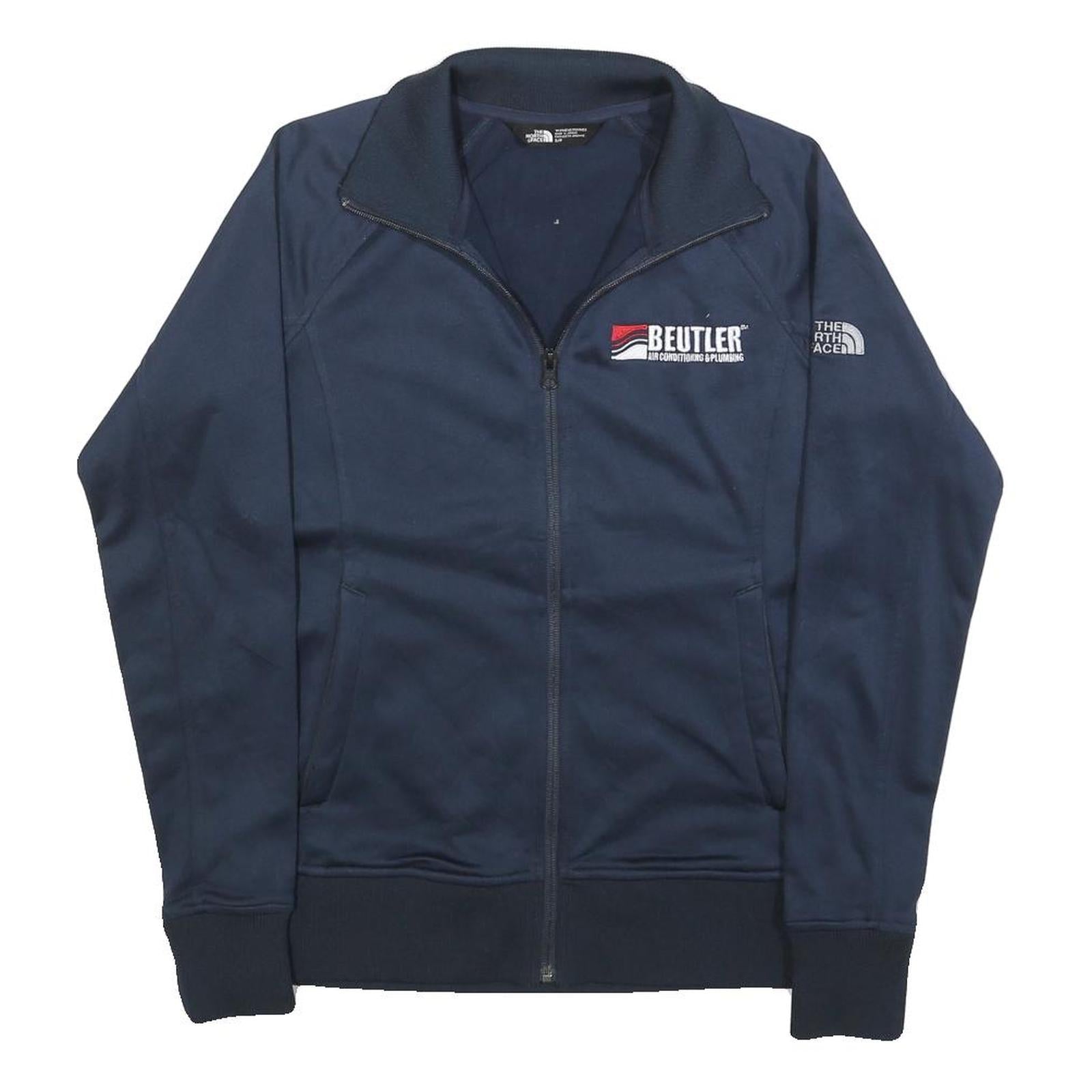 THE NORTH FACE Womens Navy Blue Zip Jacket S Polyester Plain Lightweight Casual