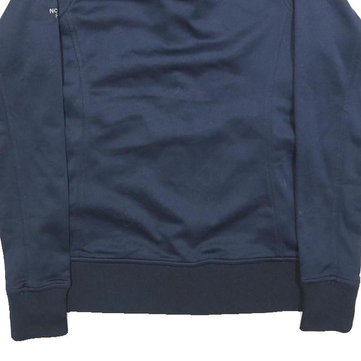 THE NORTH FACE Womens Navy Blue Zip Jacket S Polyester Plain Lightweight Casual