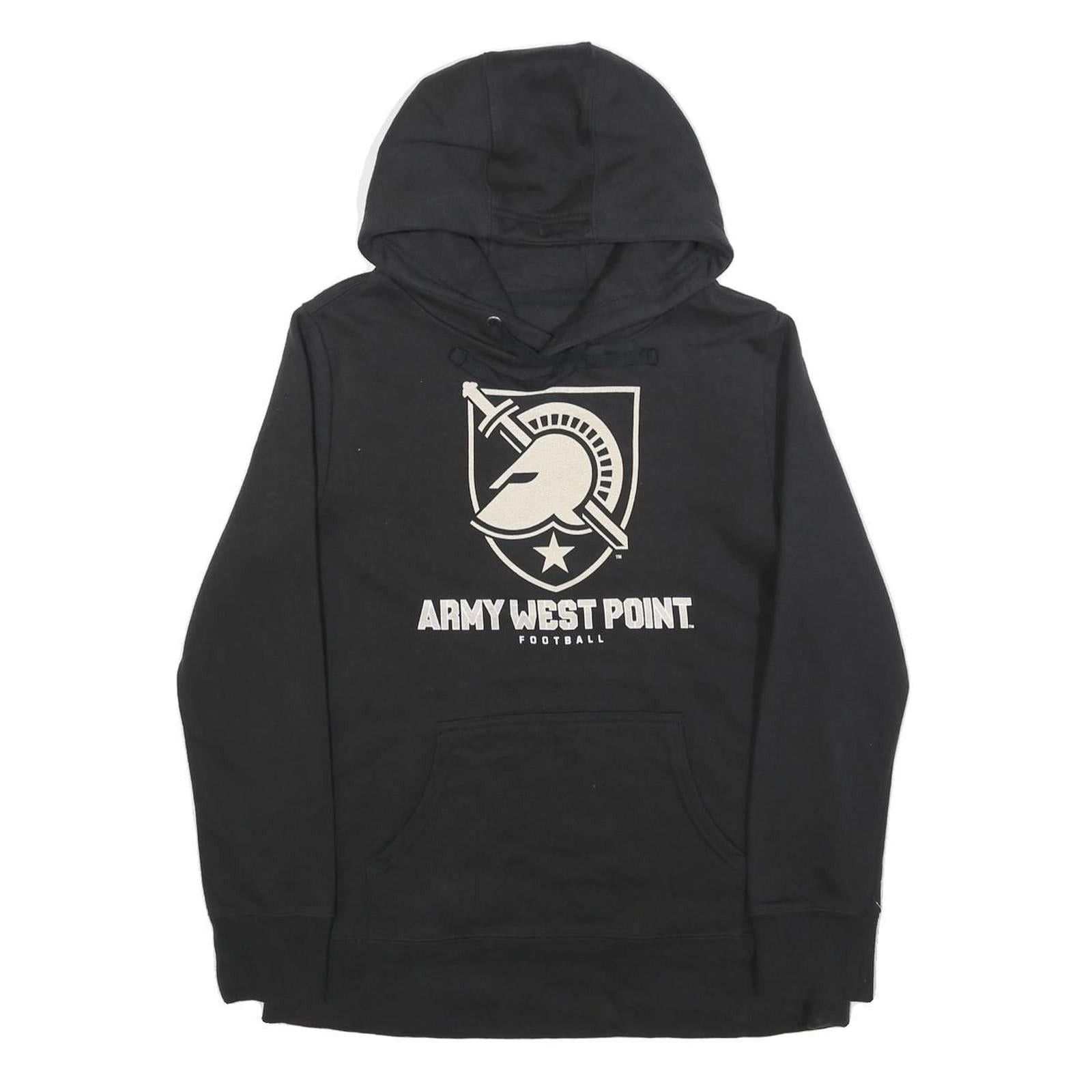 Womens Black Army West Point Football Hoodie M Cotton Blend Hooded Sweatshirt