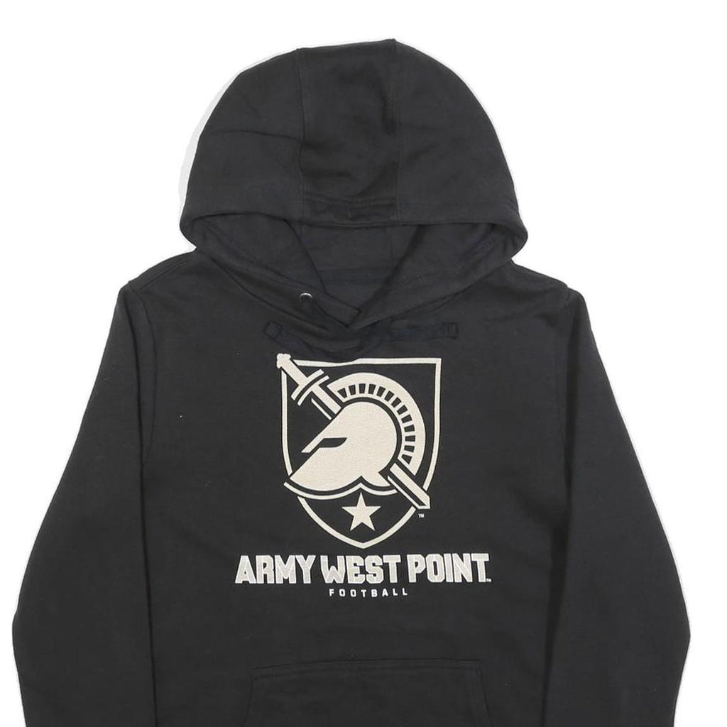 Womens Black Army West Point Football Hoodie M Cotton Blend Hooded Sweatshirt