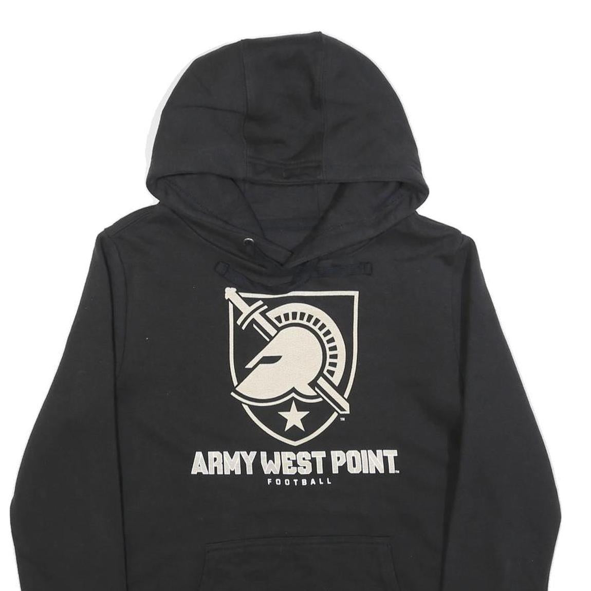 Womens Black Army West Point Football Hoodie M Cotton Blend Hooded Sweatshirt
