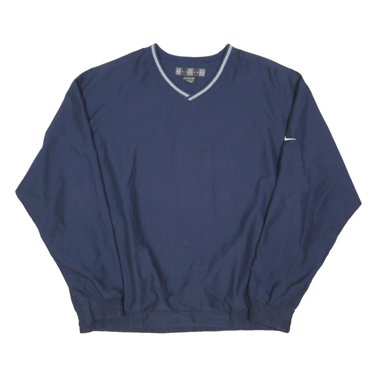 NIKE Mens Navy Blue Athletic Jacket 2XL Polyester Blend Plain Sportswear
