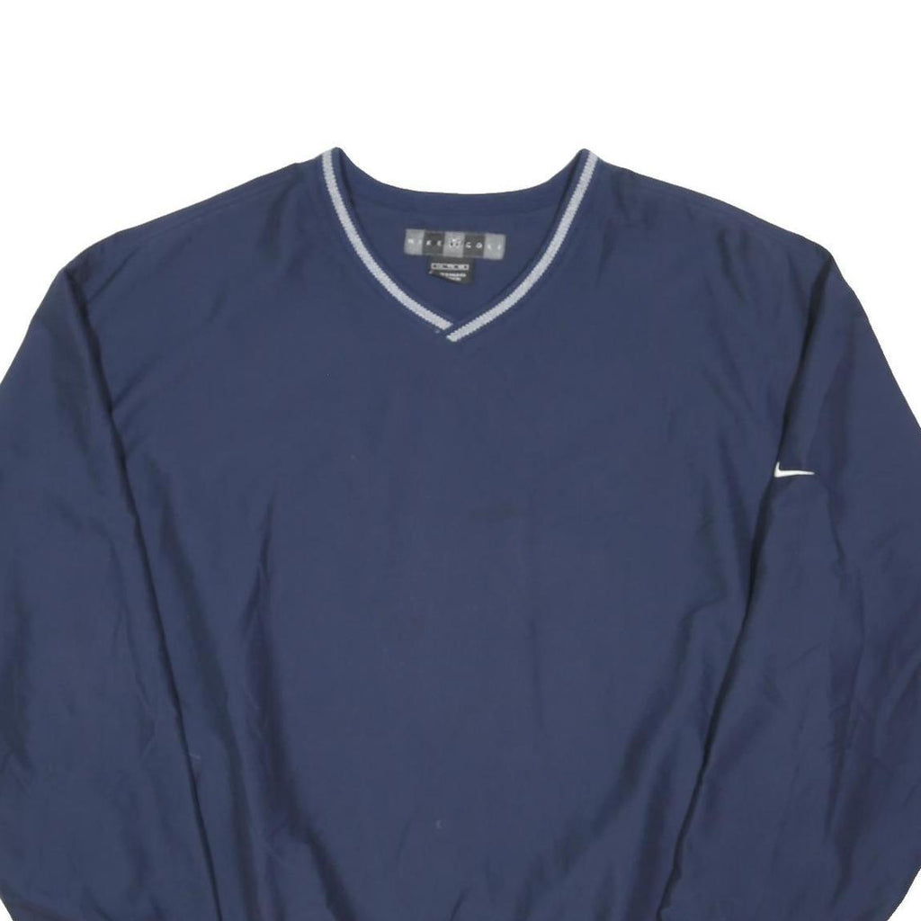 NIKE Mens Navy Blue Athletic Jacket 2XL Polyester Blend Plain Sportswear