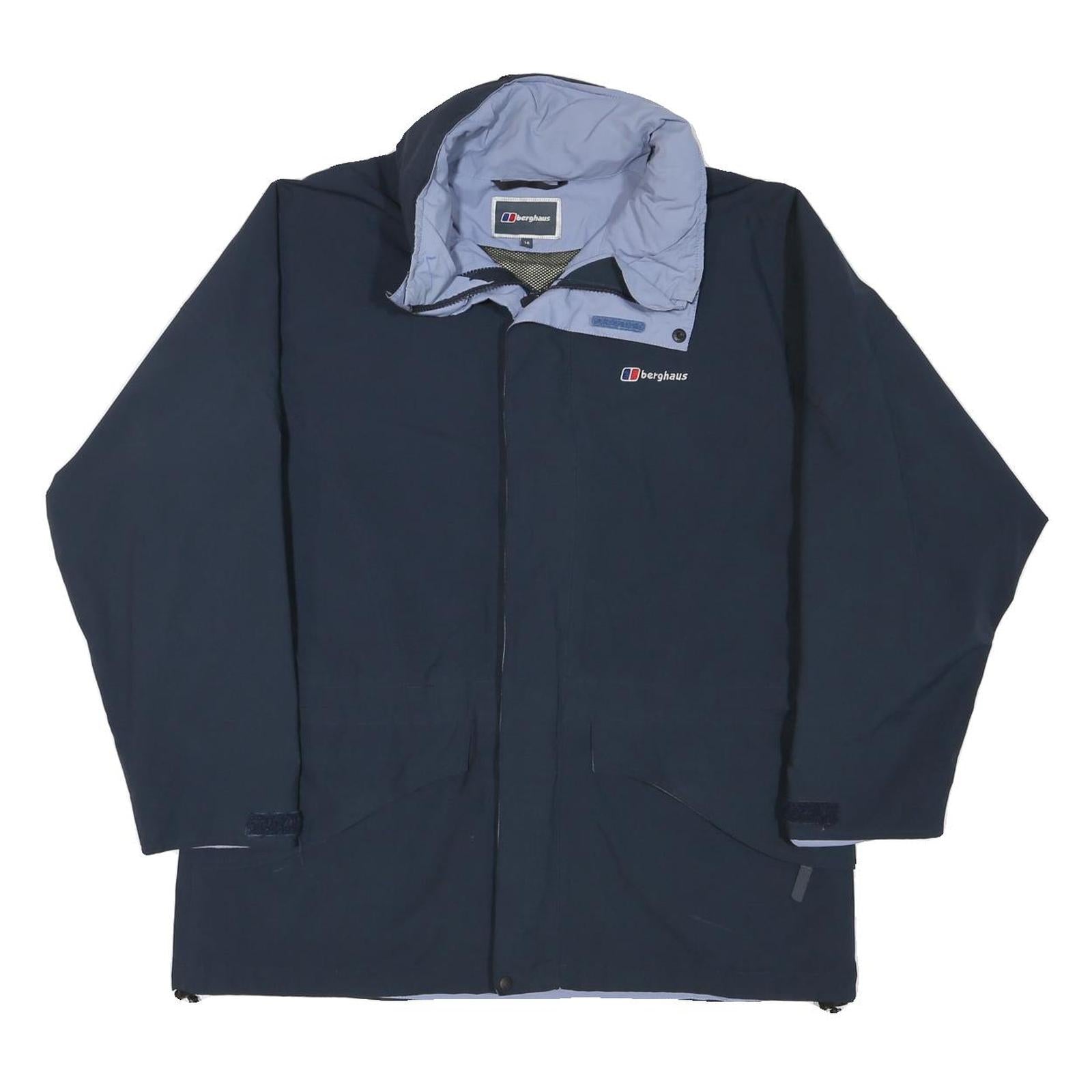 BERGHAUS Womens Navy Blue Outdoor Jacket L Polyester Blend Zip Weatherproof