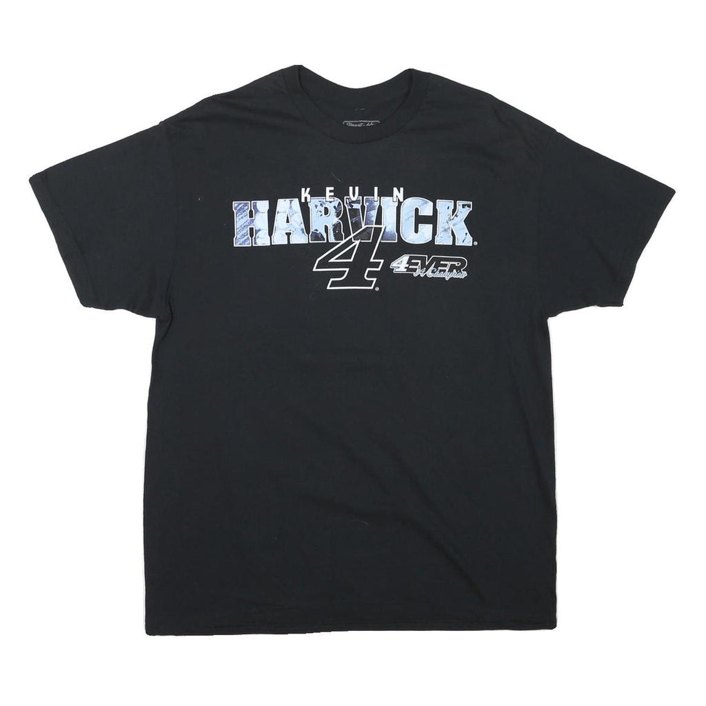 Mens Black Kevin Harvick Graphic T-Shirt L Short Sleeve Crew Neck Racing