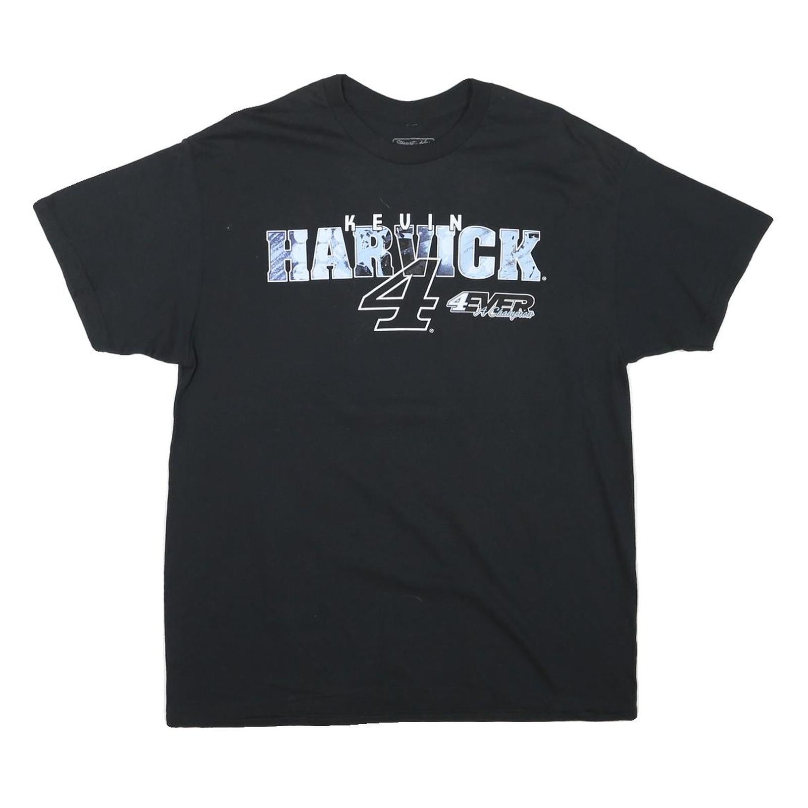 Mens Black Kevin Harvick Graphic T-Shirt L Short Sleeve Crew Neck Racing