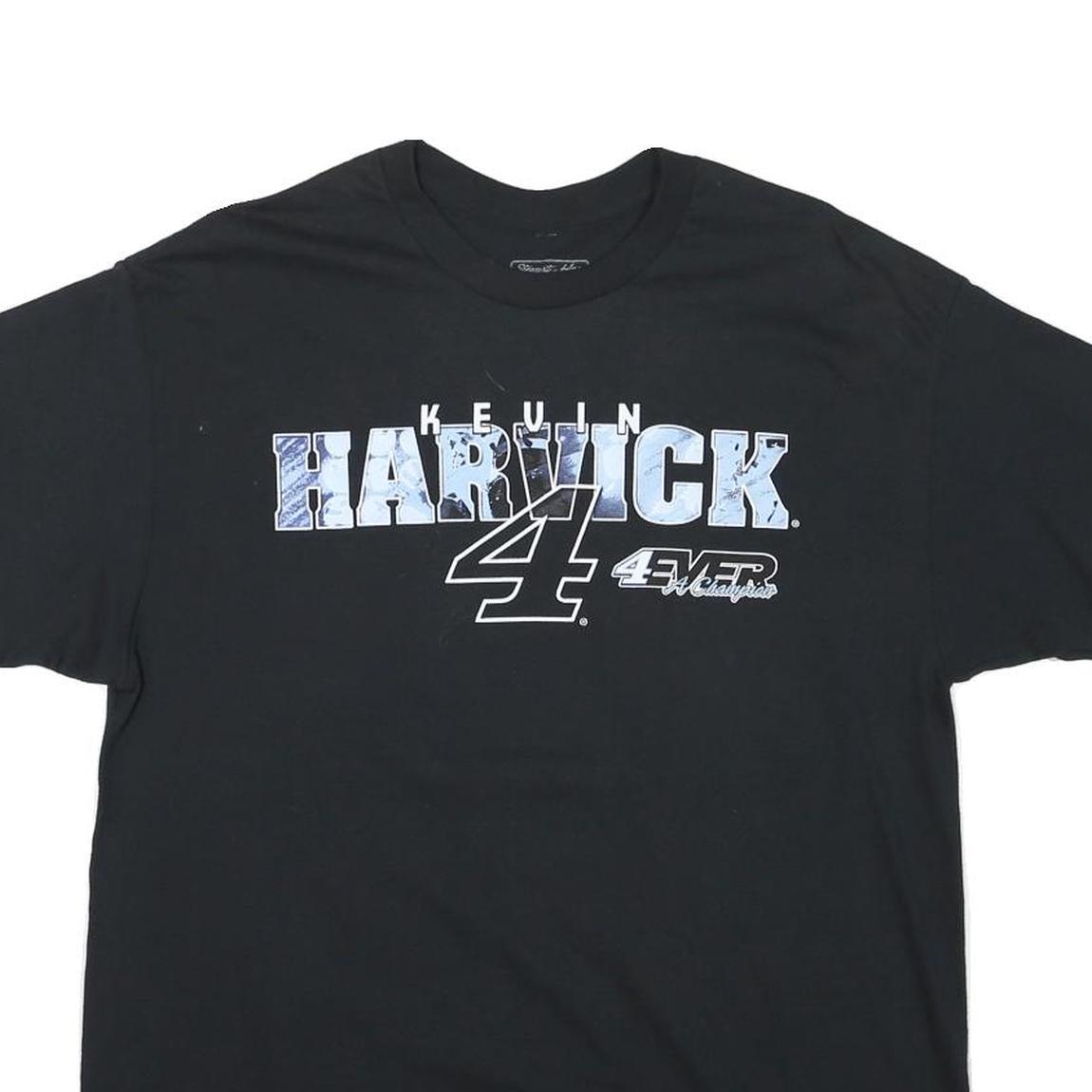Mens Black Kevin Harvick Graphic T-Shirt L Short Sleeve Crew Neck Racing