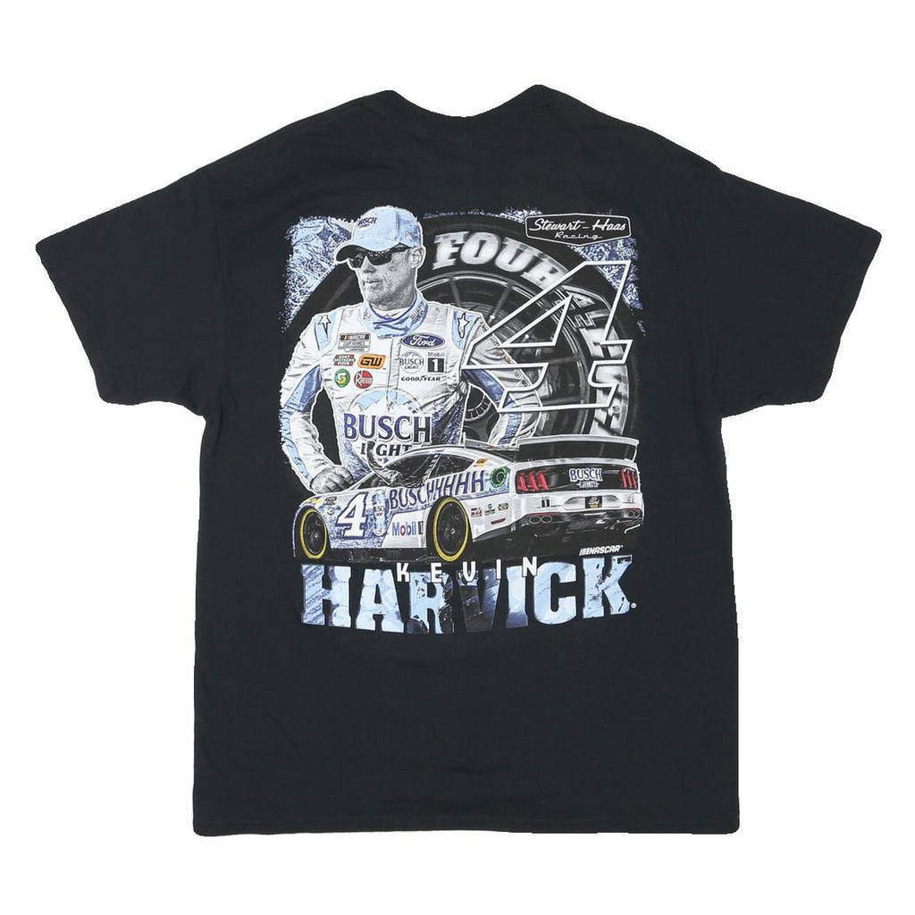 Mens Black Kevin Harvick Graphic T-Shirt L Short Sleeve Crew Neck Racing