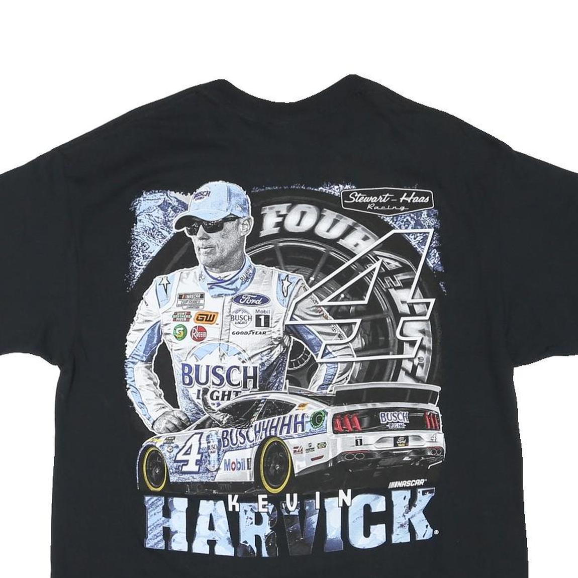 Mens Black Kevin Harvick Graphic T-Shirt L Short Sleeve Crew Neck Racing