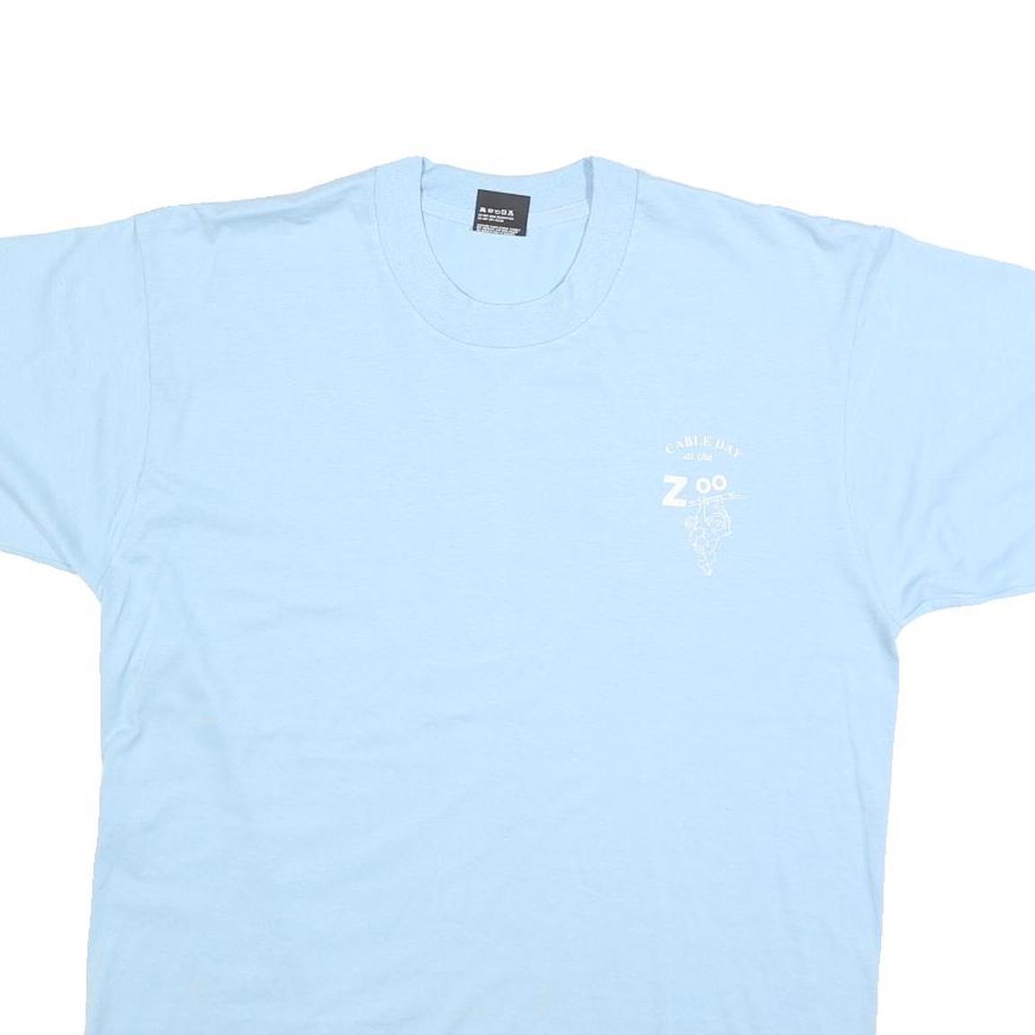 SCREEN STARS BEST Mens Blue Crew Neck Short Sleeve Graphic T-Shirt L Casual