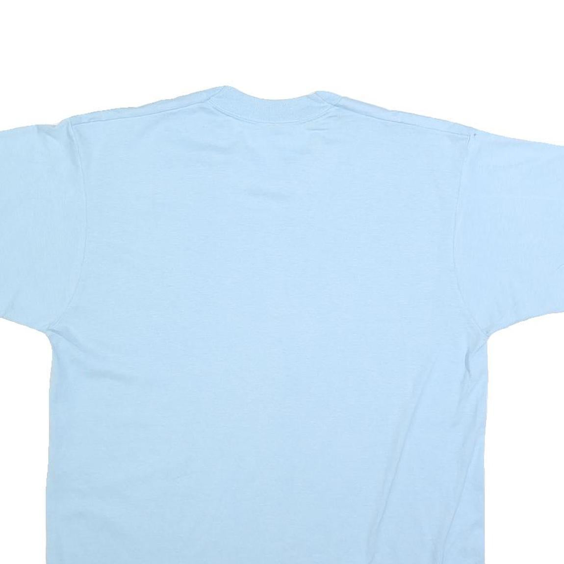 SCREEN STARS BEST Mens Blue Crew Neck Short Sleeve Graphic T-Shirt L Casual