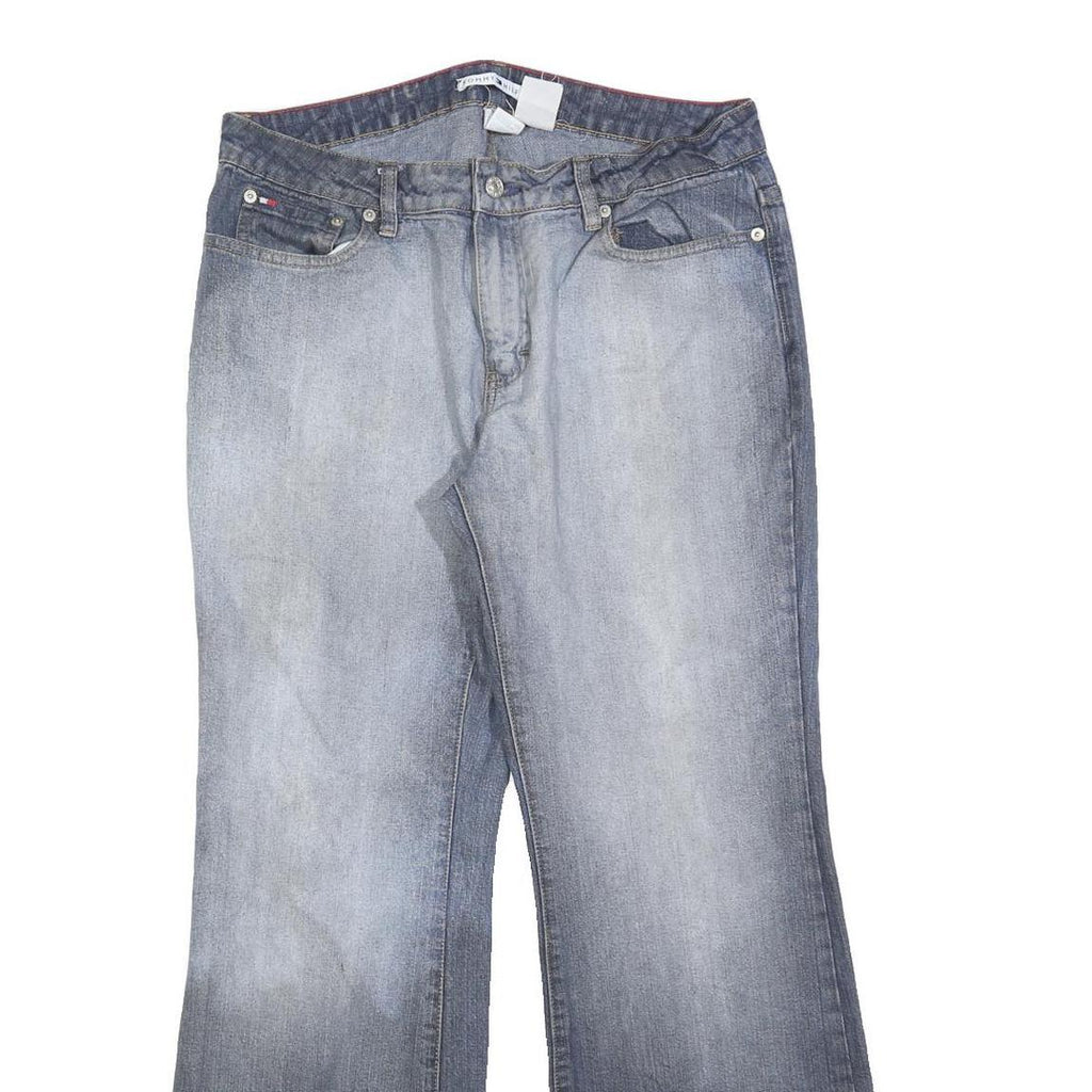 TOMMY HILFIGER Womens Jeans Blue Regular Wide-Leg Denim Rinse W32 L30 Casual