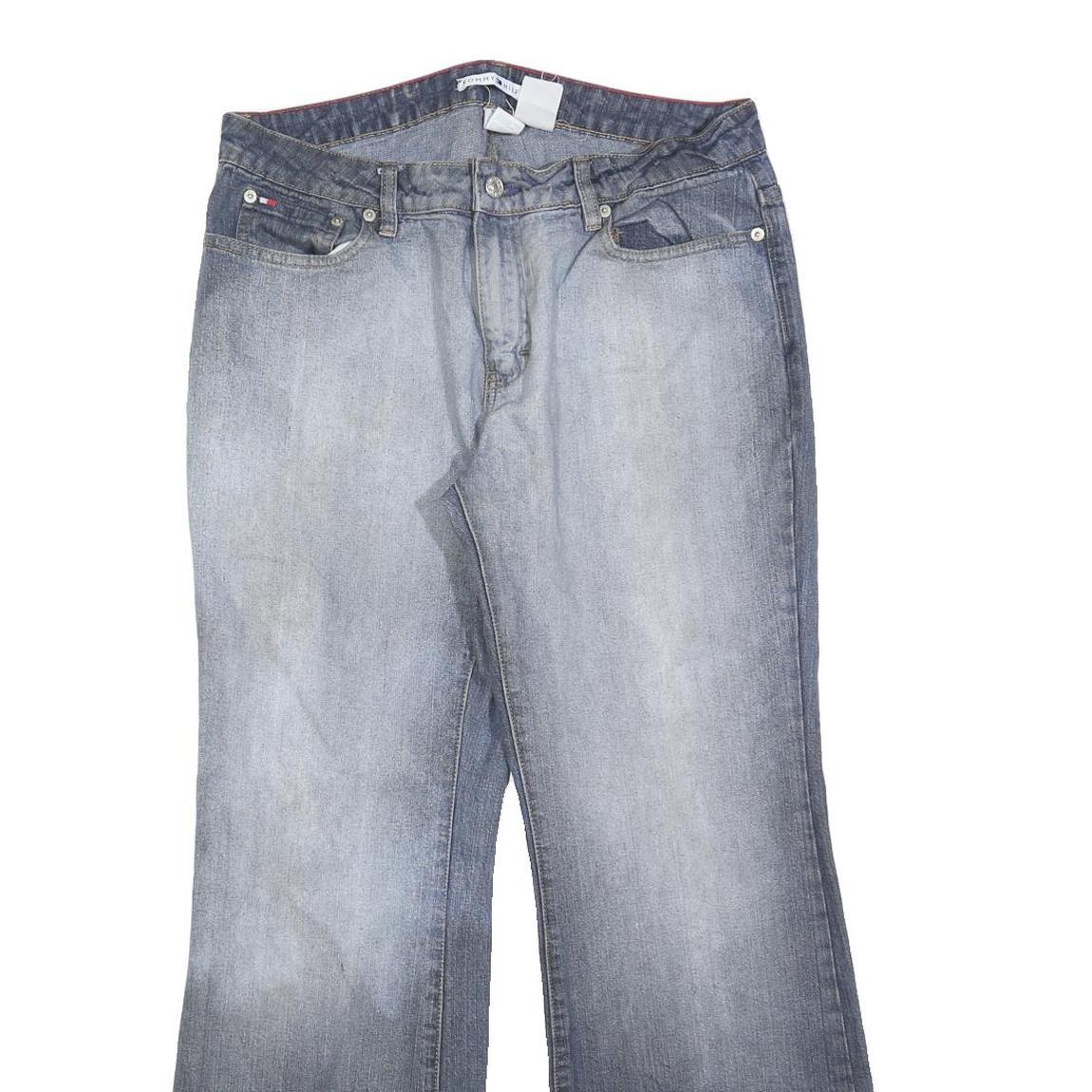 TOMMY HILFIGER Womens Jeans Blue Regular Wide-Leg Denim Rinse W32 L30 Casual