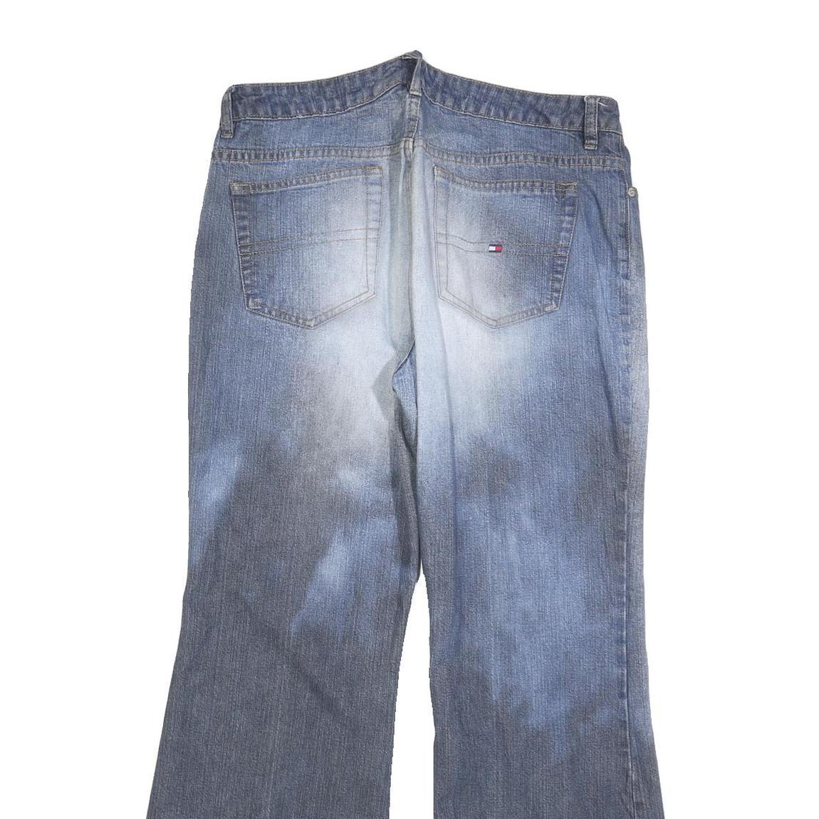 TOMMY HILFIGER Womens Jeans Blue Regular Wide-Leg Denim Rinse W32 L30 Casual