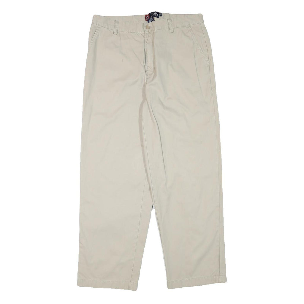 CHAPS RALPH LAUREN Mens Cotton Blend Beige Relaxed Straight Trousers W34 L30