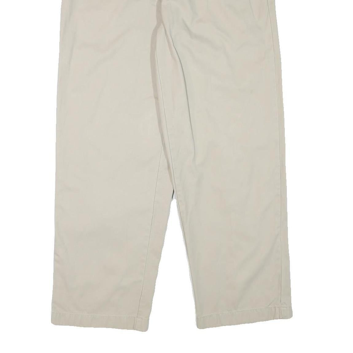 CHAPS RALPH LAUREN Mens Cotton Blend Beige Relaxed Straight Trousers W34 L30