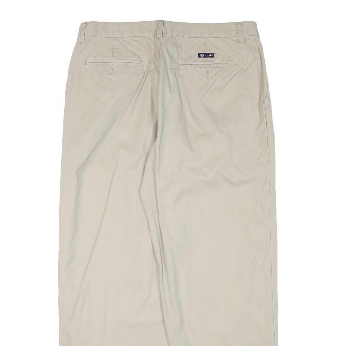 CHAPS RALPH LAUREN Mens Cotton Blend Beige Relaxed Straight Trousers W34 L30