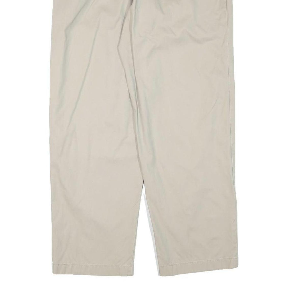 CHAPS RALPH LAUREN Mens Cotton Blend Beige Relaxed Straight Trousers W34 L30