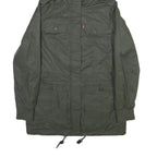 LEVI'S Womens Green Fur Hooded Jacket S Polyester Blend Zip Outdoor Winter Parka