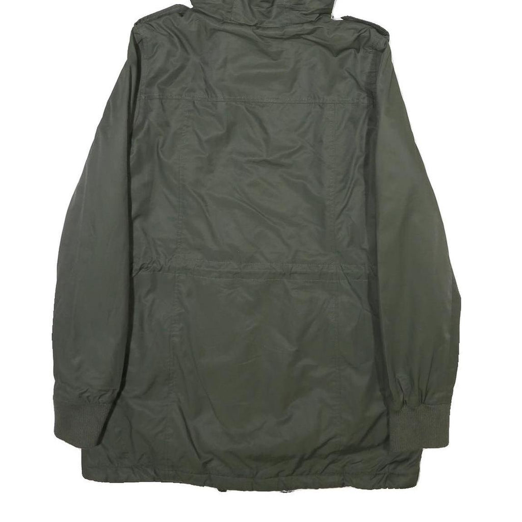 LEVI'S Womens Green Fur Hooded Jacket S Polyester Blend Zip Outdoor Winter Parka