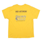 Mens Yellow Wyoming Football Graphic T-Shirt XL Short Sleeve Round Neck Casual