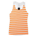 NIKE Womens Orange & White Striped Racerback Tank Top S Sleeveless Sports Gym