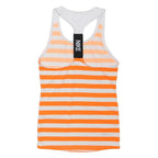 NIKE Womens Orange & White Striped Racerback Tank Top S Sleeveless Sports Gym