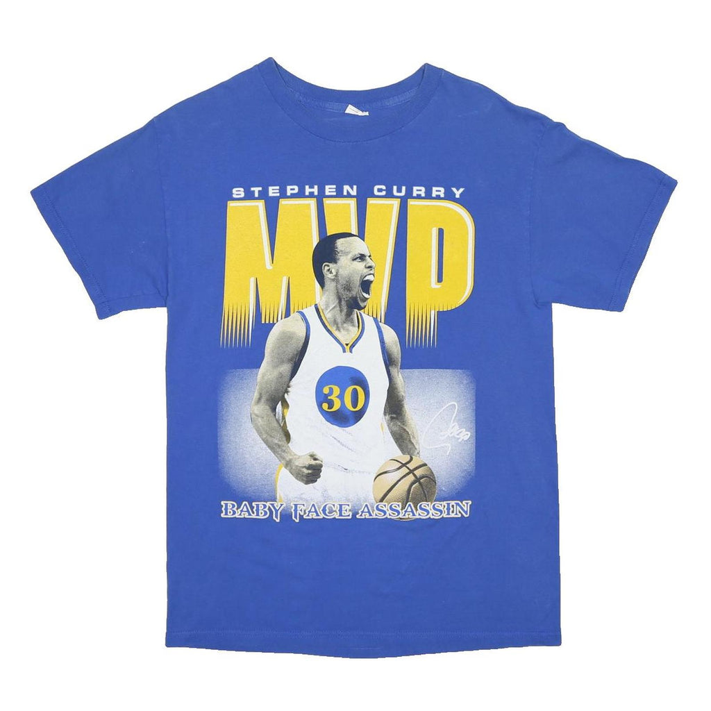 Mens Blue Stephen Curry MVP Graphic T-Shirt S Short Sleeve Crew Neck Sports Fan
