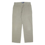 POLO RALPH LAUREN Mens Cotton Beige Regular Fit Straight Leg Trousers W32 L28