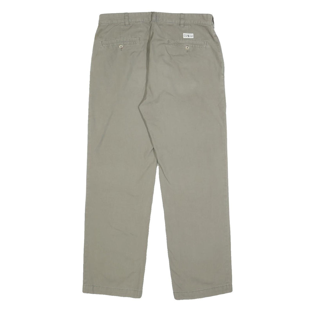POLO RALPH LAUREN Mens Cotton Beige Regular Fit Straight Leg Trousers W32 L28