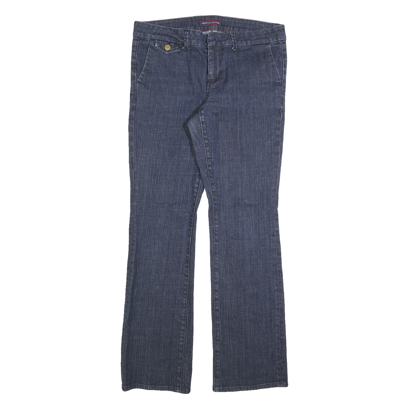 TOMMY HILFIGER Womens Jeans Blue Regular Flared Denim Medium W32 L30 Classic Fit