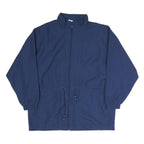 REEBOK Mens Blue Jacket M Cotton Plain Zip Casual Sportswear Lightweight