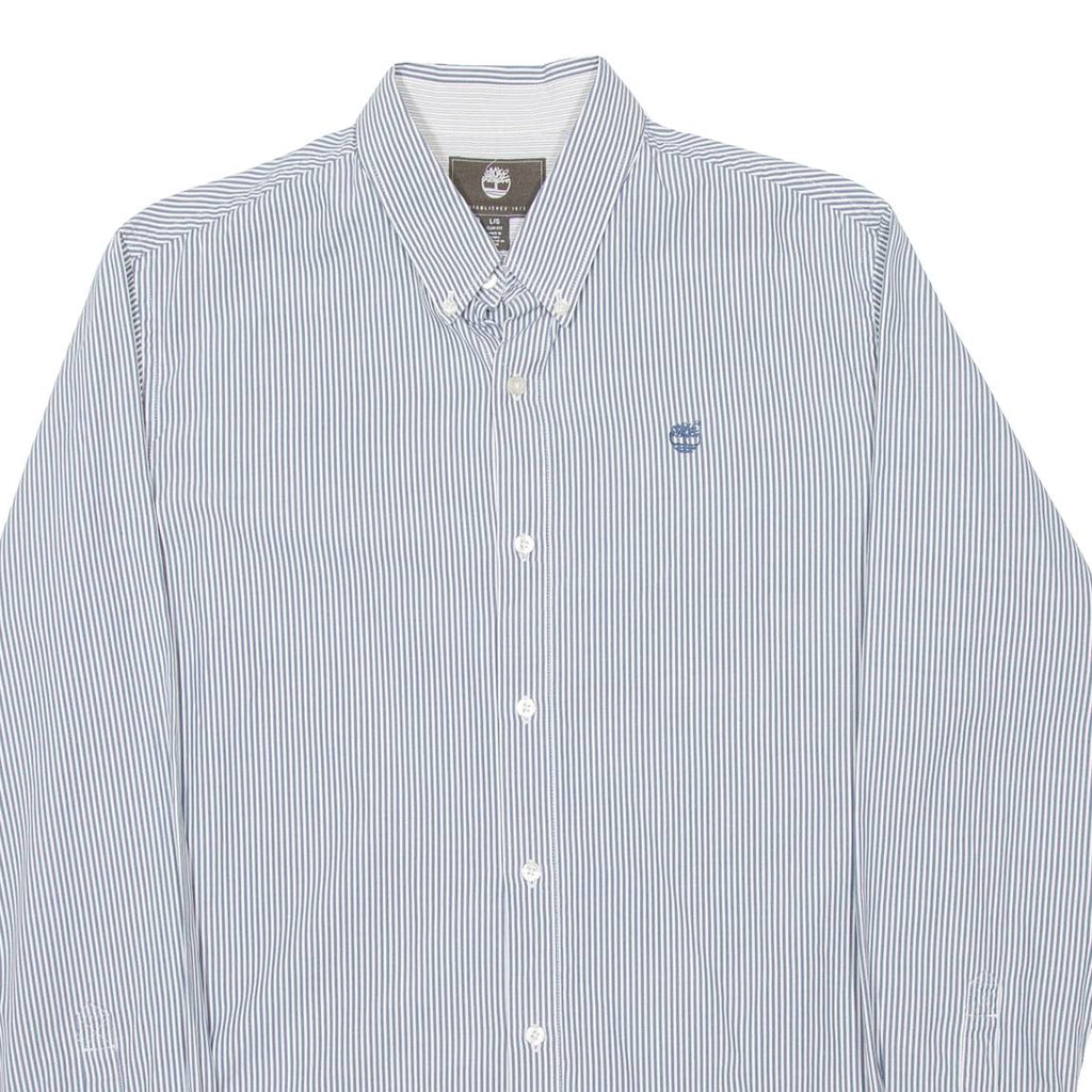 TIMBERLAND Mens Shirt Blue Striped Long Sleeve L