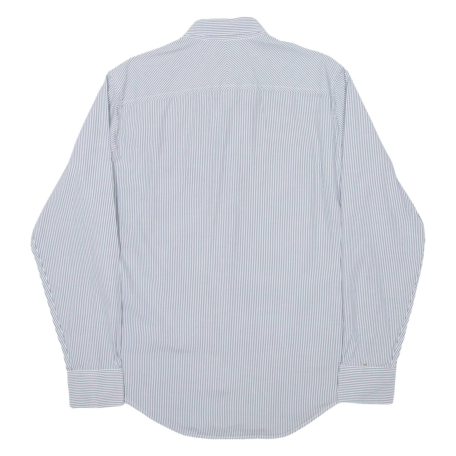 TIMBERLAND Mens Shirt Blue Striped Long Sleeve L