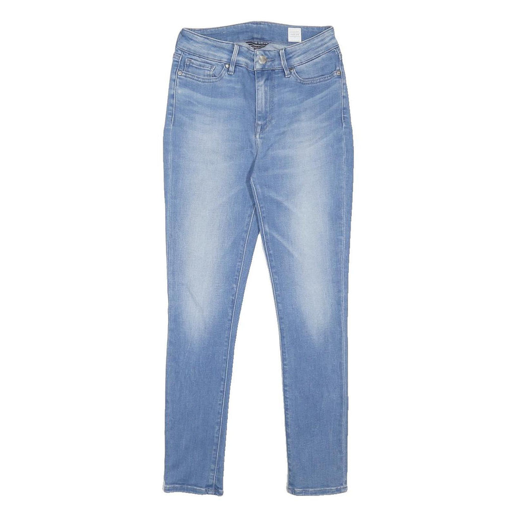 TOMMY HILFIGER Womens Jeans Blue Slim Skinny Denim Light W24 L26 Stylish Zip