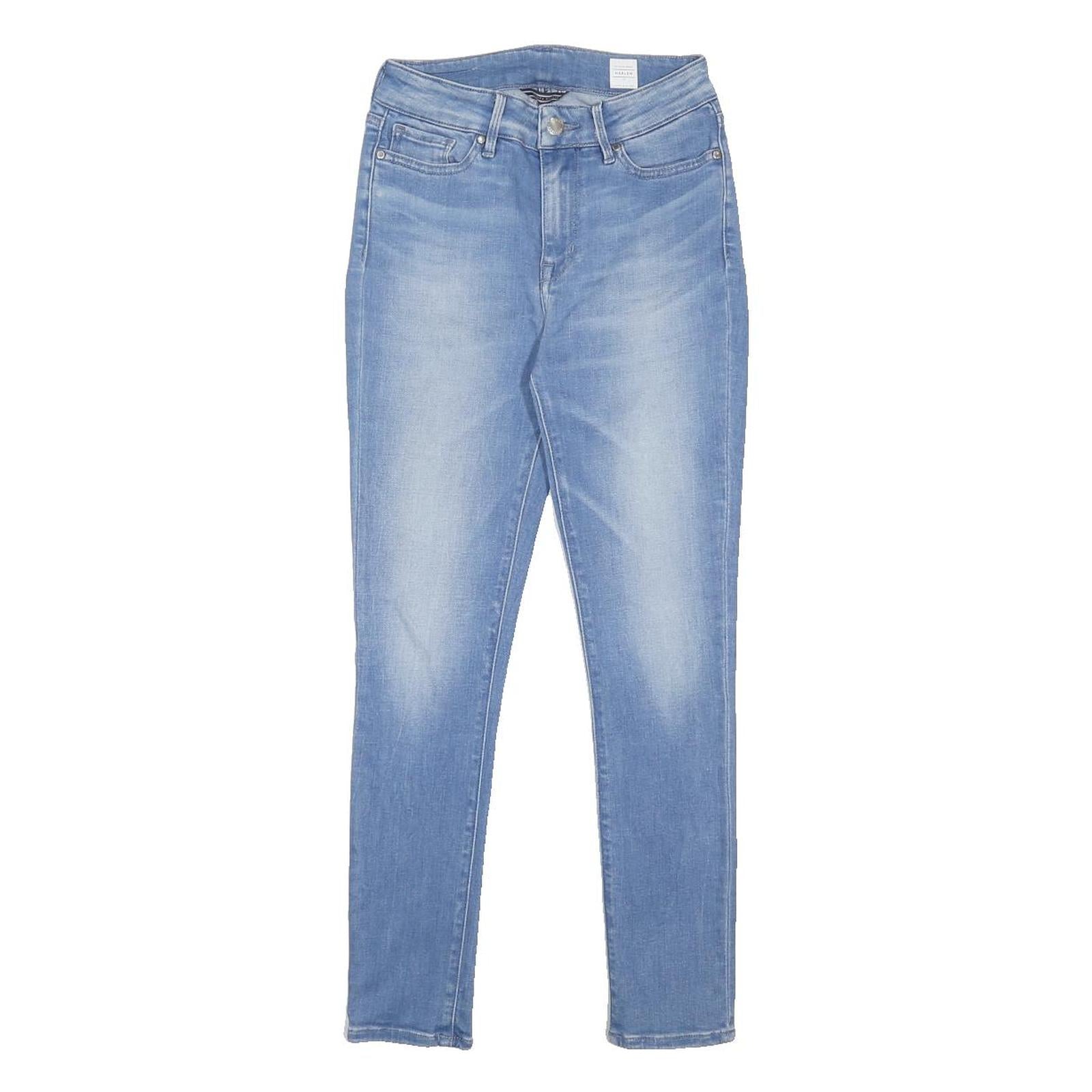 TOMMY HILFIGER Womens Jeans Blue Slim Skinny Denim Light W24 L26 Stylish Zip