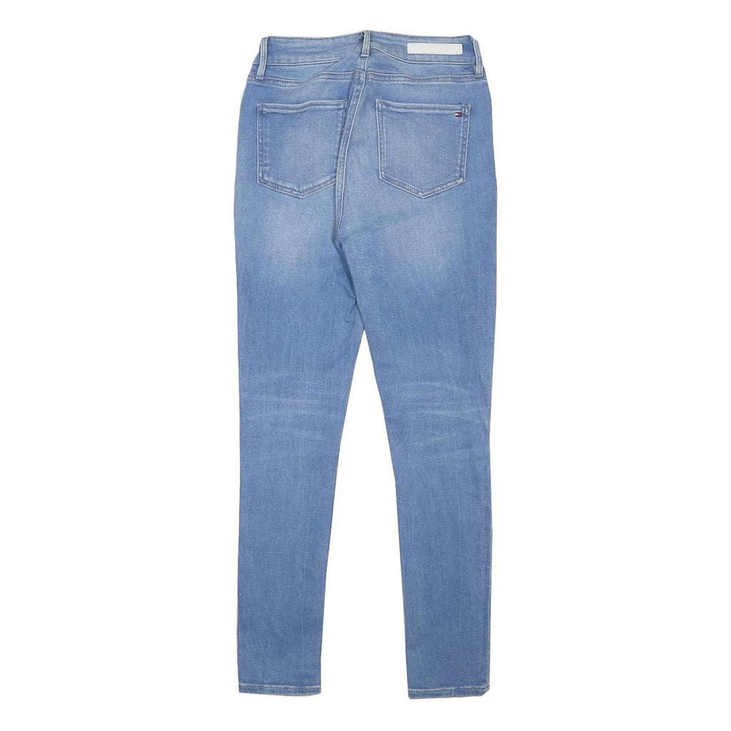 TOMMY HILFIGER Womens Jeans Blue Slim Skinny Denim Light W24 L26 Stylish Zip