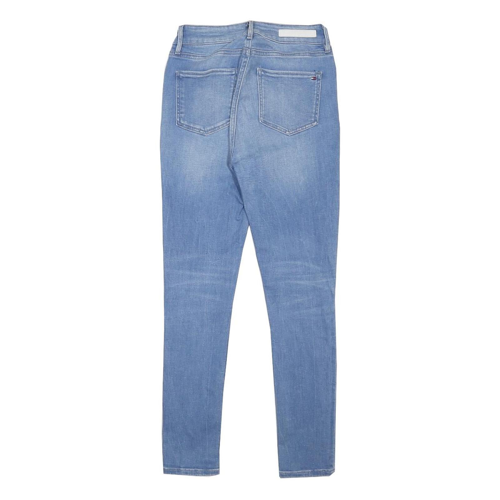 TOMMY HILFIGER Womens Jeans Blue Slim Skinny Denim Light W24 L26 Stylish Zip